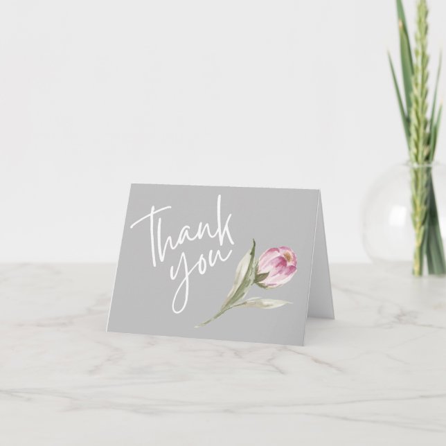 Carte de remerciements pliée en fleur de cerisier (Devant)