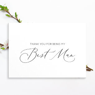 Carte de remerciements pliée Minimaliste Best Man