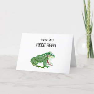 Carte de remerciements pliée : Ribbit de grenou