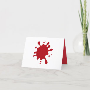 Carte de remerciements pliée sur plaque rouge toma