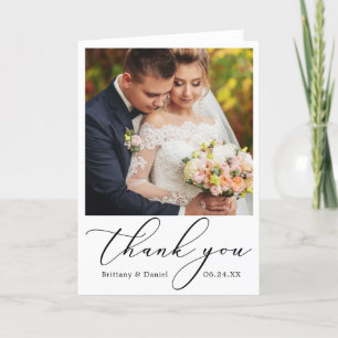 Carte De Remerciements Plier Mariage de calligraphie délicieuse moderne