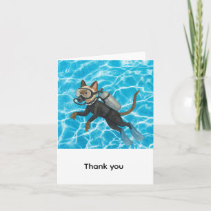 Carte De Remerciements Plongeur pour amateur de chat siamois