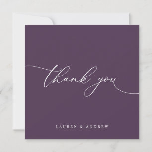 Carte De Remerciements Plum violet minimaliste moderne Mariage