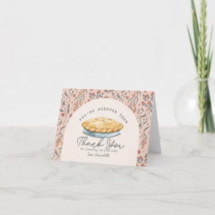Carte De Remerciements Plus sucré que la tarte rose Floral Baby Shower