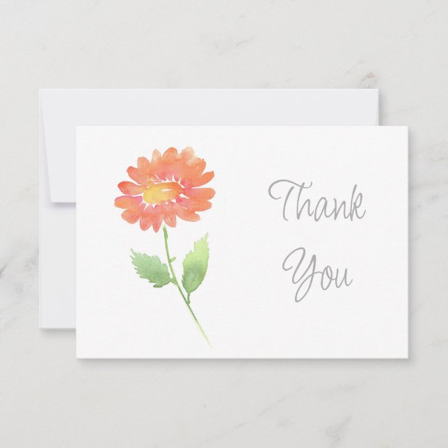 Carte De Remerciements Poche aquarelle marguerite (Devant)