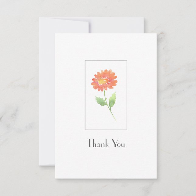 Carte De Remerciements Poche aquarelle marguerite (Devant)