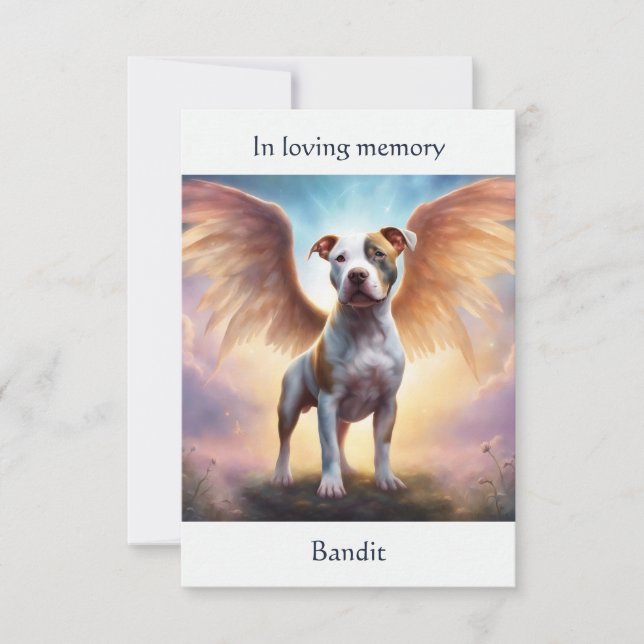 Carte De Remerciements Poème commémoratif Pitbull Nom personnalisé Sympat (Devant)