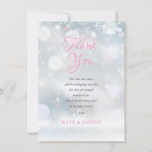 Carte De Remerciements Poème de l'Merci du premier Baby shower des flocon