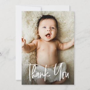 Carte De Remerciements Poignée moderne photo Baby shower personnalisé