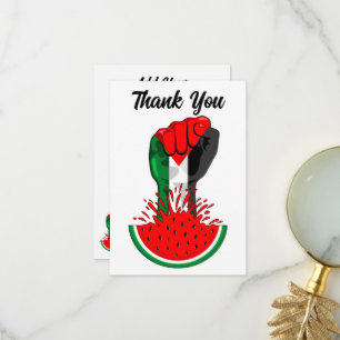 Carte De Remerciements Poing de résistance palestinienne sur le symbole d