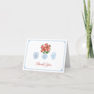 Carte De Remerciements Poinsettia classique Ginger Jars Décembre Annivers