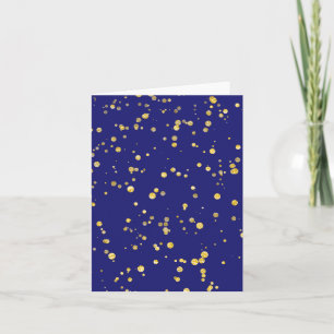 Carte De Remerciements Points de confettis dorés sur fond bleu minuit