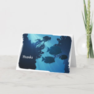 Carte De Remerciements Poisson et plongée sous-marine Blue World