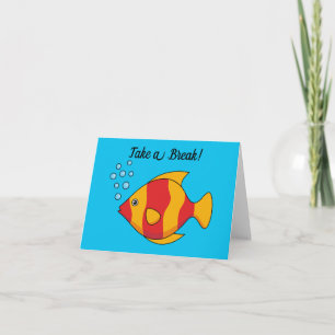 Carte De Remerciements Poisson Tropical Orange Rouge