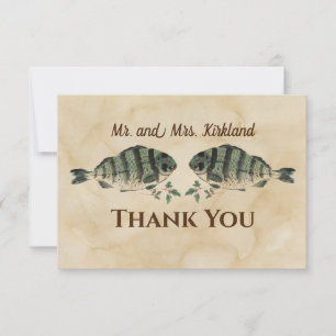 Carte De Remerciements Poissons vintages d'aquarelle personnalisés