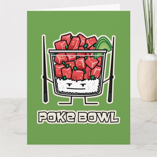 Carte De Remerciements Poke bowl Hawaii crudités de salade de poisson cho (Devant)