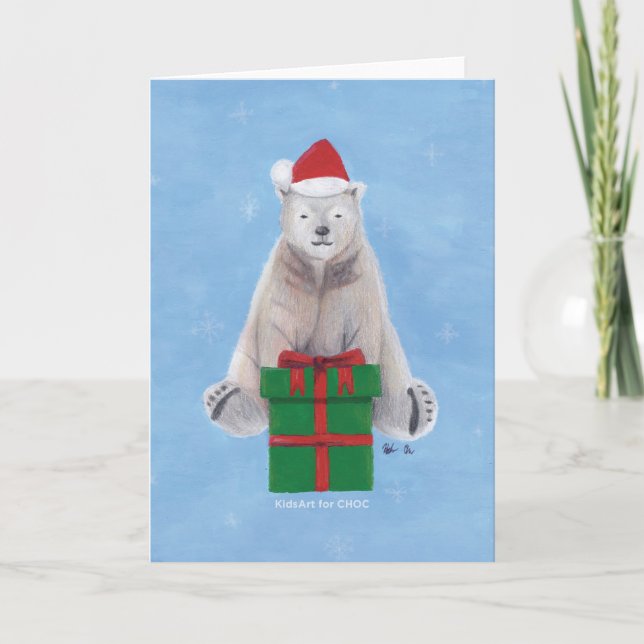Carte De Remerciements Polar Holiday - Art pour enfants pour CHOC (Devant)