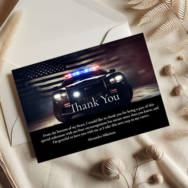 Carte De Remerciements Police Academy Graduation (Créateur téléchargé)