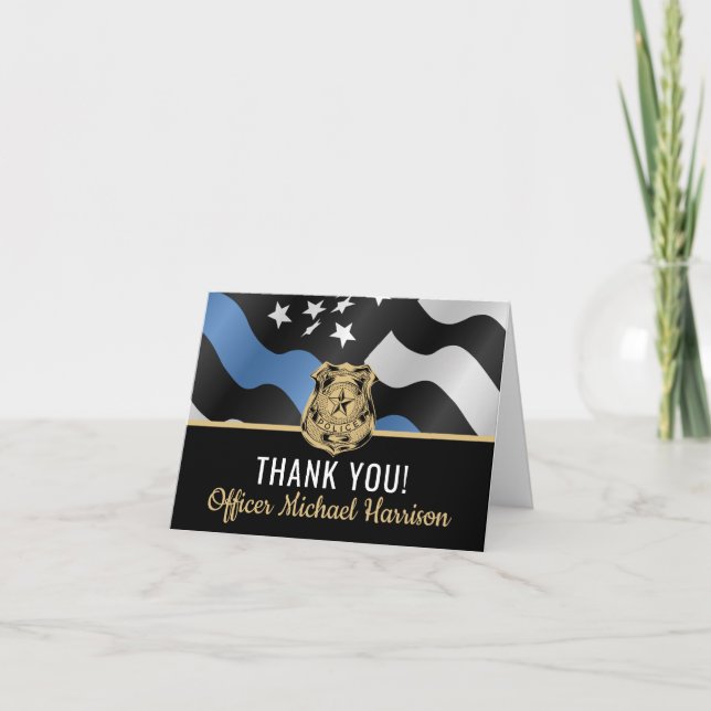 Carte De Remerciements Police Academy Graduation Police (Devant)
