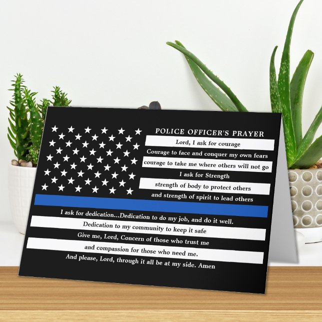 Carte De Remerciements Police Officiers Prier Police Police Police Ligne  (Créateur téléchargé)