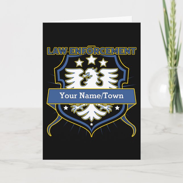 Carte De Remerciements Police Police Police Police Crest Heraldique (Devant)