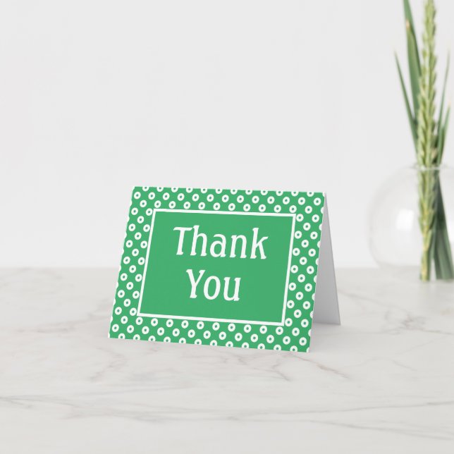 Carte De Remerciements Polka vert clair simple (Devant)