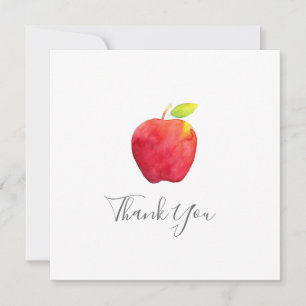 Carte de remerciements Pomme d'aquarelle rouge