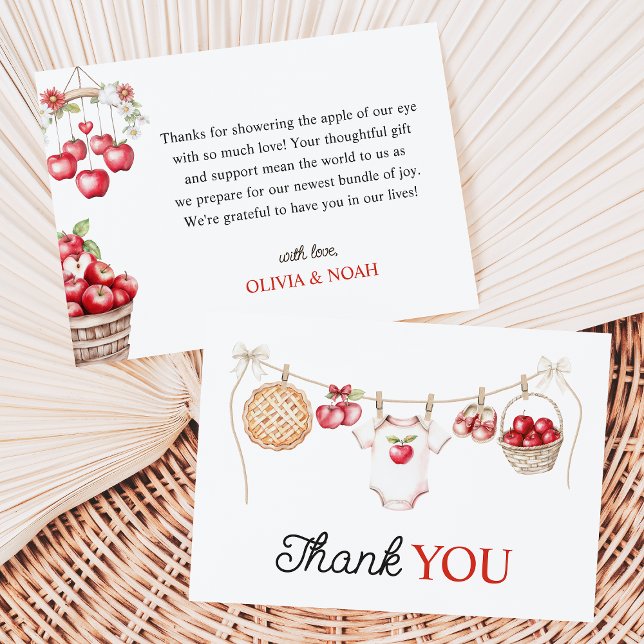 Carte De Remerciements Pomme de notre Baby shower de récolte d'orchidées (Créateur téléchargé)