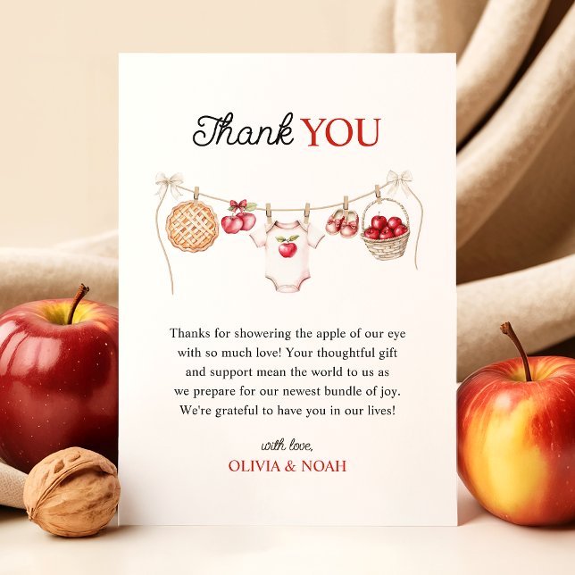 Carte De Remerciements Pomme de notre Baby shower de récolte d'orchidées (Créateur téléchargé)