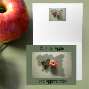Carte De Remerciements Pomme rouge pour remerciements et appréciation