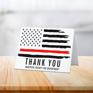Carte De Remerciements Pompier Drapeau Premier répondeur Service d'incend