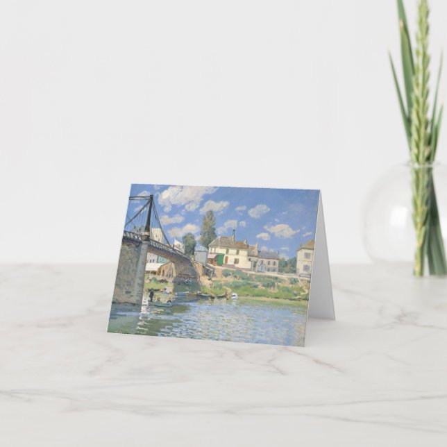 Carte De Remerciements Pont de Villeneu par Sisley Impressionist Paint (Devant)