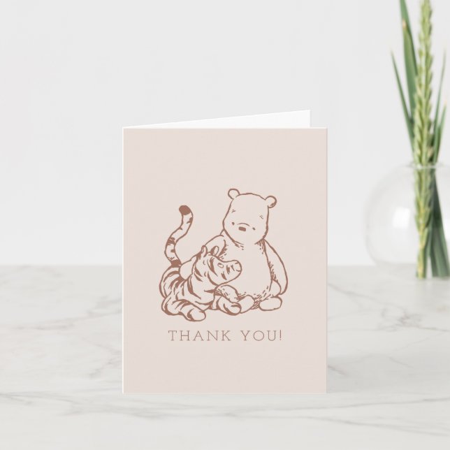 Carte De Remerciements Pooh & Tigger Classique Premier anniversaire (Devant)