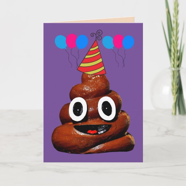 CARTE DE REMERCIEMENTS POOP SMILE FUNNY ANNIVERTHDALE GREETING CARD (Devant)