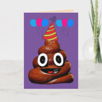 POOP SMILE FUNNY ANNIVERTHDALE GREETING CARD