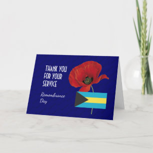 Carte De Remerciements Poppy Anciens combattants Drapeau BAHAMAS JO