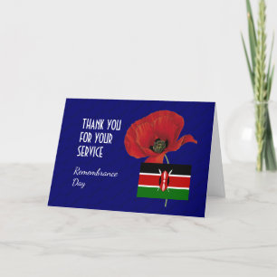 Carte De Remerciements Poppy   Anciens combattants   Drapeau du Kenya   J
