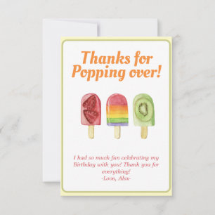 Carte De Remerciements Popsicle de fruits colorés été