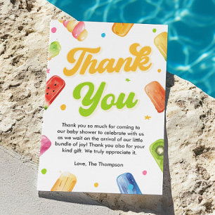 Carte De Remerciements Popsicle She's Ready to Pop Baby shower Welcome