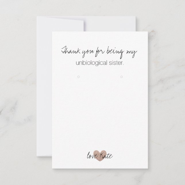 Carte De Remerciements Porte-oreille/Merci - Coeur Fab Rose Or (Devant)