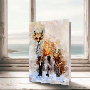 Carte De Remerciements Portrait d'aquarelle Red Fox 02