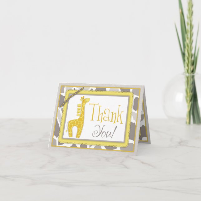 Carte De Remerciements Portrait de Giraffe Safari Thank You Card (Devant)