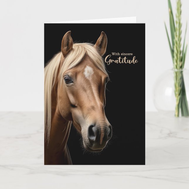 Carte De Remerciements Portrait du cheval occidental vide (Devant)