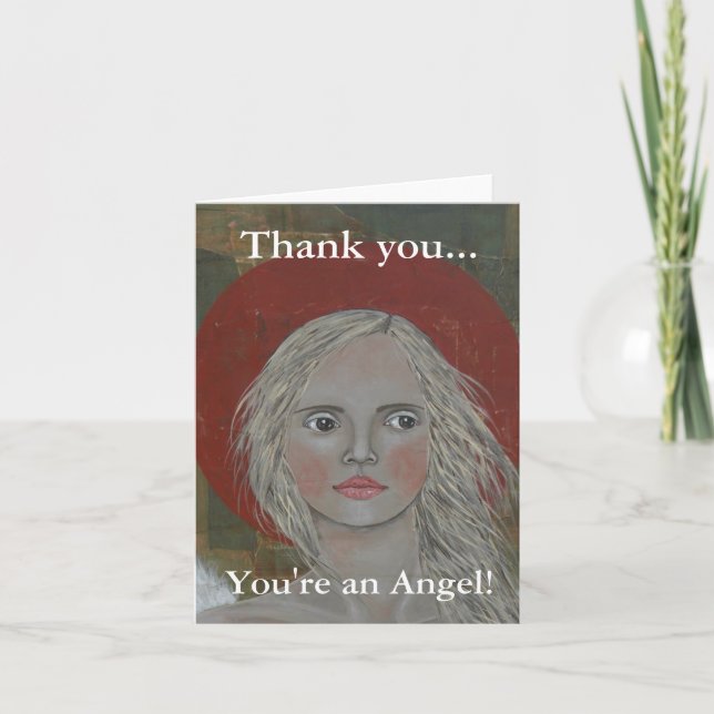 Carte De Remerciements Portrait d'un ange (Devant)