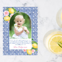 Positano Lemons Carreaux Bleus Fille Photo d'anniv