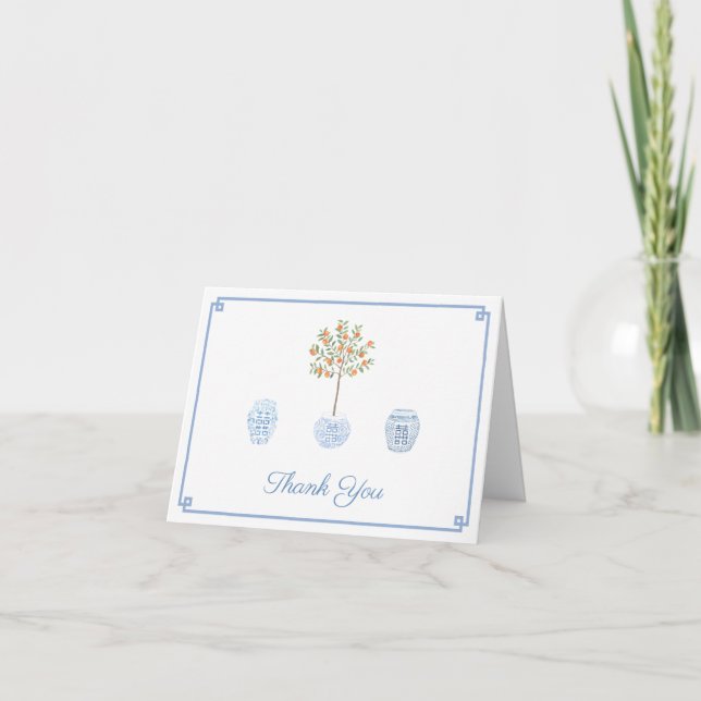 Carte De Remerciements Pot à gingembre personnalisé de l'arbre d'agrumes  (Devant)