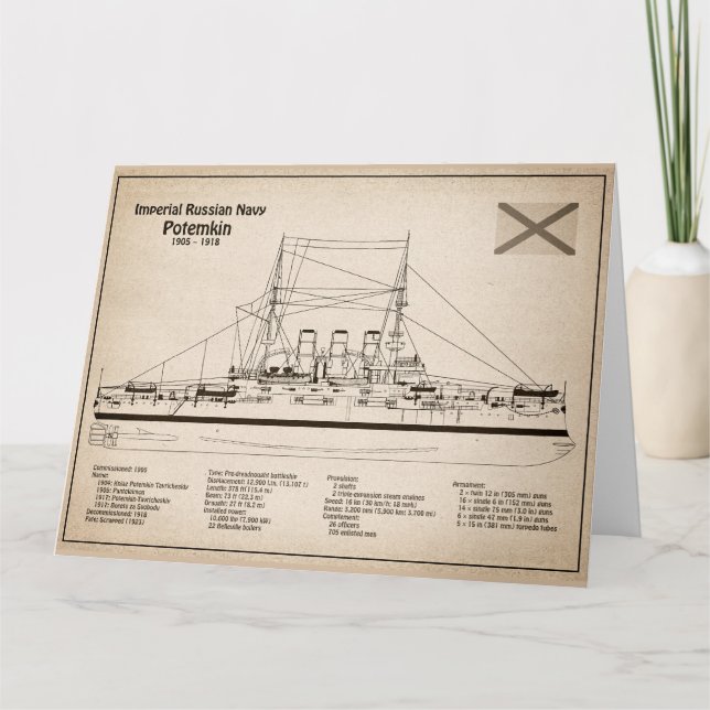 Carte De Remerciements Potemkin - Plan directeur des navires SD (Devant)