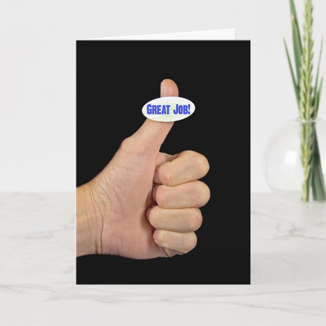 Carte De Remerciements Pouce vers le haut pour une excellente performance (Devant)