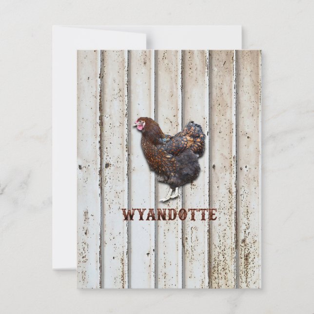 Carte De Remerciements Poulet Wyandotte (Devant)