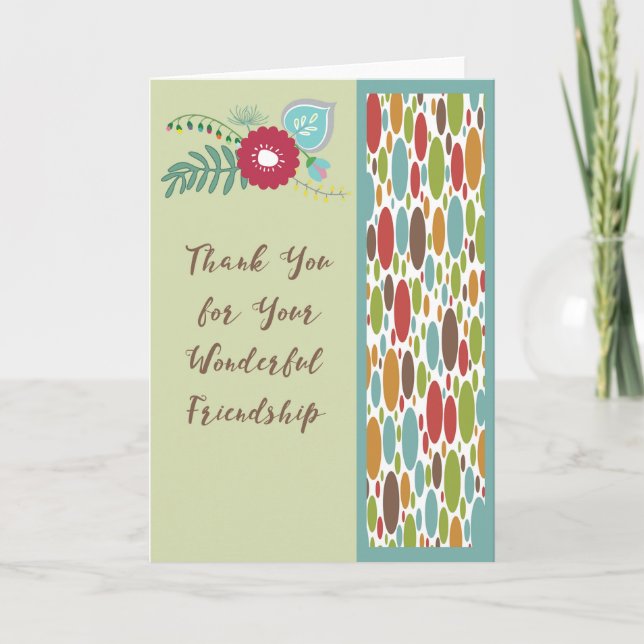 Carte de remerciements pour ami, vide intérieur (Devant)